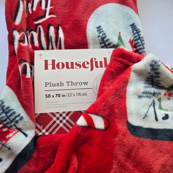 Christmas Blanket 50x70 Snow Globes Elf Winter Skiing Candy Cane Throw - Picture 3 of 4